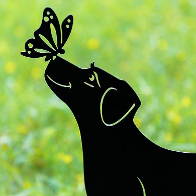Glitzhome 2-in-1 Set of 3 Black Metal Dog Silhouette Pick, Wall Décor, 20"H