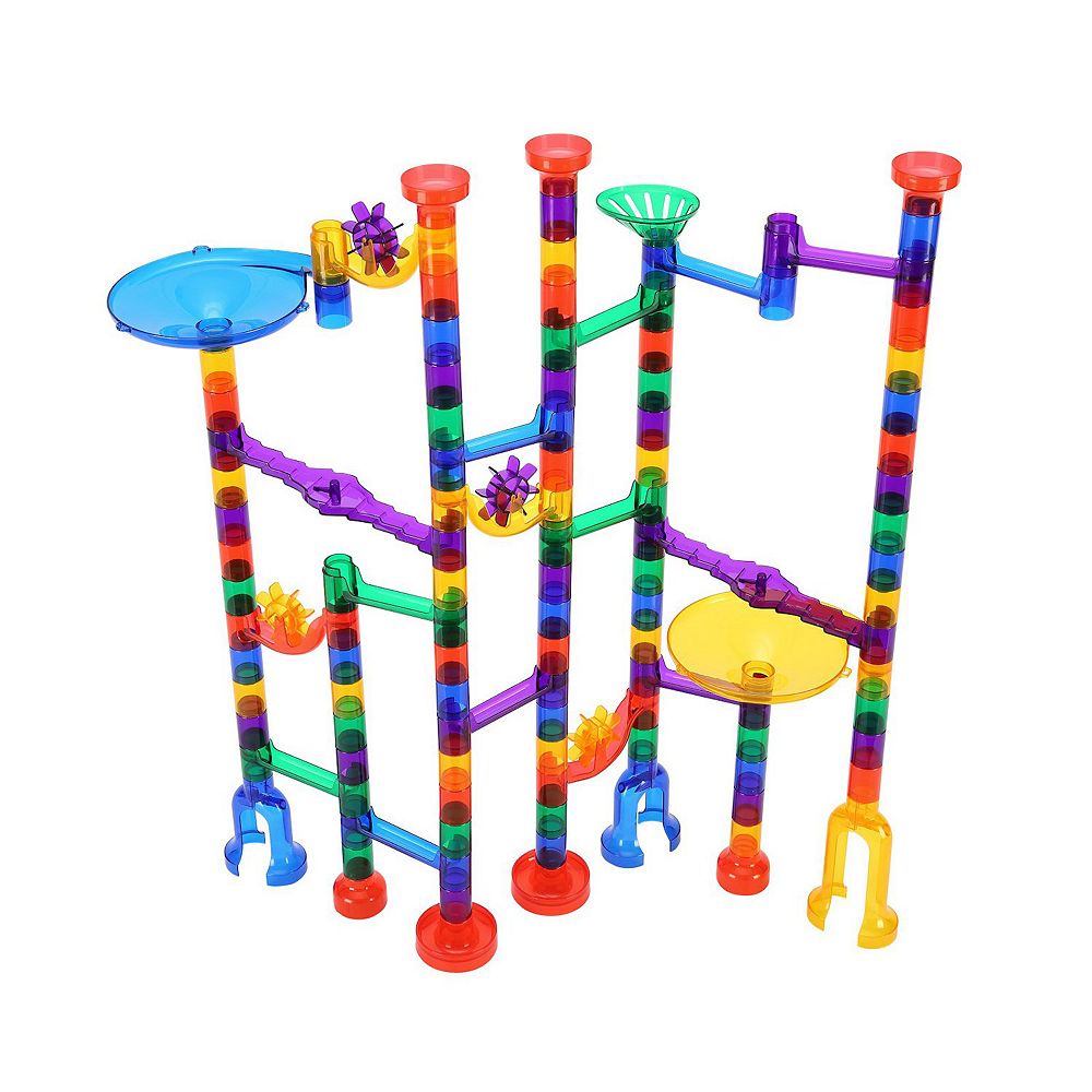 145-Piece Marble Run Set with Glow Marbles & Race Track
