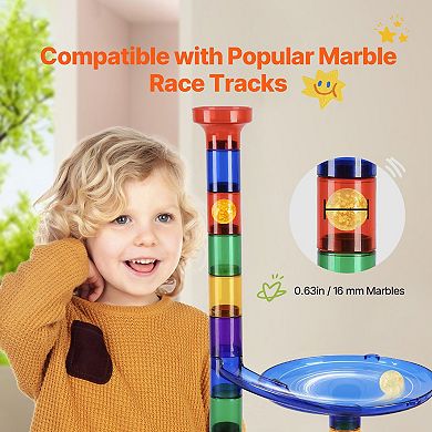 145-Piece Marble Run Set with Glow Marbles & Race Track