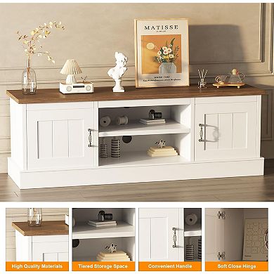 TV Stand for 65 in TVs Entertainment Center with Storage Cabinets Modern Media Console Table