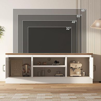 TV Stand for 65 in TVs Entertainment Center with Storage Cabinets Modern Media Console Table
