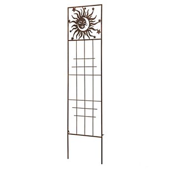 Glitzhome 48"H Metal Sun Garden Trellis, Garden Stakes