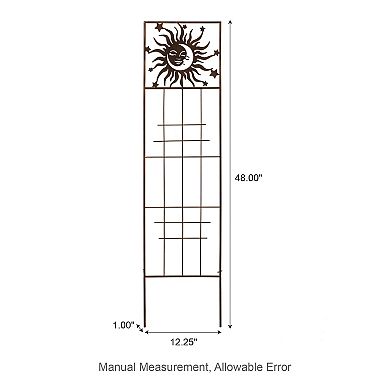 Glitzhome 48"H Metal Sun Garden Trellis, Garden Stakes