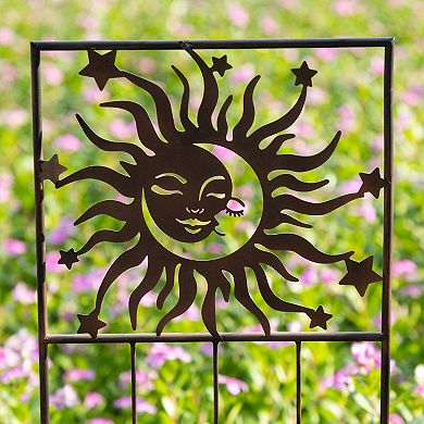 Glitzhome 48"H Metal Sun Garden Trellis, Garden Stakes