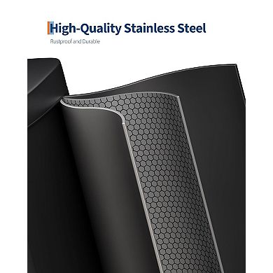 13gal Trash Can with Lid,Step-on Stainless Steel Kitchen Garbage Can with Inner Bucket,Handle