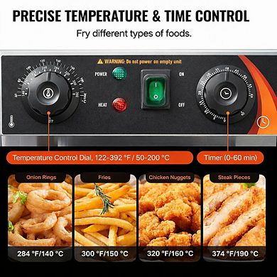Commercial Electric Deep Fryer with Dual Tanks Temperature Control and Baskets for Kitchen Use