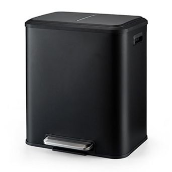 2x4 Gal Dual Trash Can & Recycle Bin,Kitchen Step Trash Can,Garbage Can with Lid，Inner Buckets