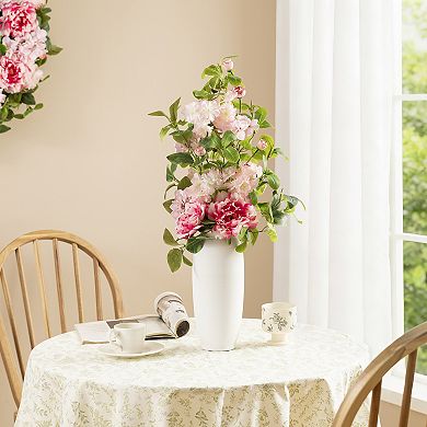 Glitzhome 28"H Set of 2 Pink Hydrangea, Peony & Cherry Pick