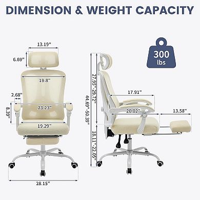 Ergonomic Office Chair,Swivel Task Chair with Adjustable Lumbar Support,Home Office Chair