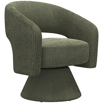 HOMCOM Swivel Accent Chair, Modern Barrel Chair with Thick Padding