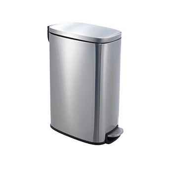 Slim Kitchen Trash Can 13 Gal, Stainless Steel Garbage Can with Inner Bucket,Soft Close Lid