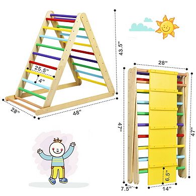 Foldable Wooden Indoor Climbing Triangle Ladder