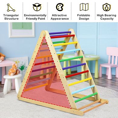 Foldable Wooden Indoor Climbing Triangle Ladder