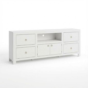 TV Stand for 75/80 in TVs,Long Entertainment Center with 6 Storage Drawers,Soundbar Shelf