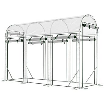 Outsunny Walk-in Tunnel Greenhouse, Hoop House Greenhouse with 8 Doors