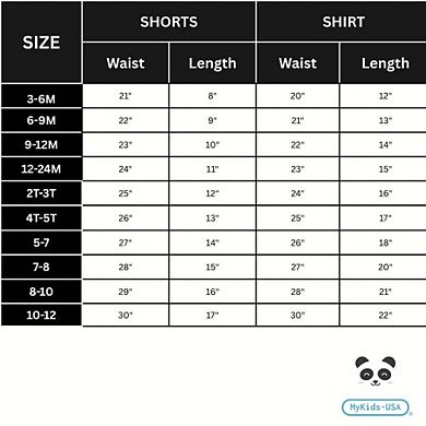 Lions and Elephants Pattern T-shirt and Shorts Clothing Set for Boys