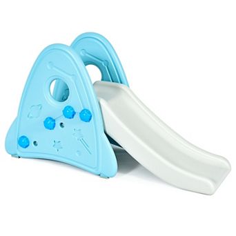 Blue Freestanding Baby Slide and Climber Playset for Indoors
