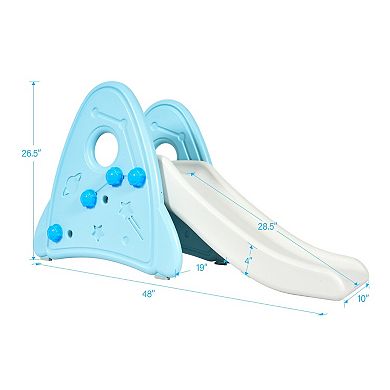 Blue Freestanding Baby Slide and Climber Playset for Indoors