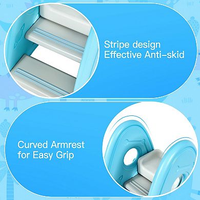 Blue Freestanding Baby Slide and Climber Playset for Indoors