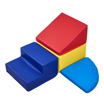 4 pc Foam Climbing Set for Toddlers PU Leather Blocks for Crawling & Play