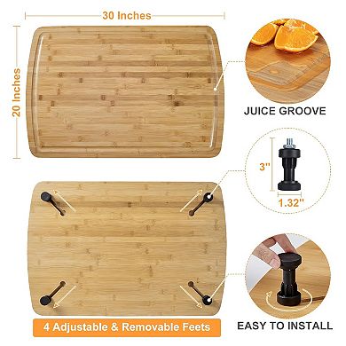 30" x 20" Countertop Cutting Board，Board Stove Cover with Removable Legs