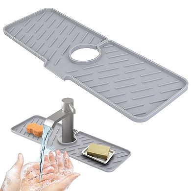 Silicone Kitchen Mat Faucet Splash Guard and Bathroom Drip Pad