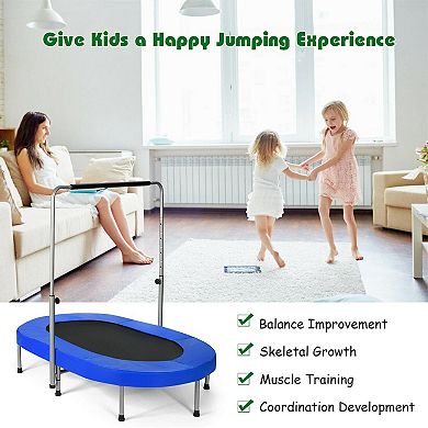 Blue 2-Person Foldable Kids Mini Rebounder Trampoline