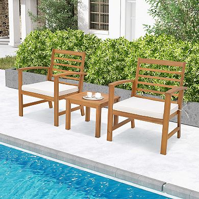 3 Piece Outdoor Furniture Set with Soft Cushions