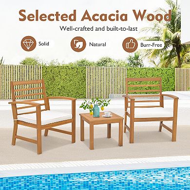 3 Piece Outdoor Furniture Set with Soft Cushions