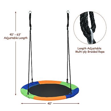 40-Inch Flying Saucer Tree Swing for Kids, Easy Installation