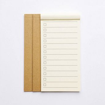 10 pc Minimalist Notepad Set with Kraft Covers and Tear-Off Pages 50 Pages