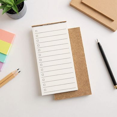 10-Piece Minimalist Notepad Set with Kraft Covers and Tear-Off Pages 50 Pages
