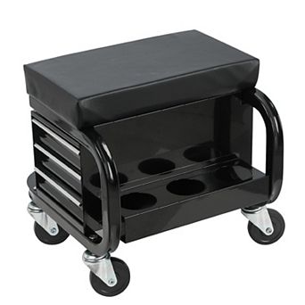 ELEMENT ACE Rolling Creeper Shop Seat with Three Built-in Drawers and Tool Storage
