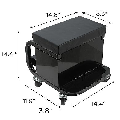 ELEMENT ACE Rolling Creeper Shop Seat with Three Built-in Drawers and Tool Storage