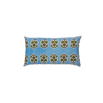 Parakeets Blue and Green Lumbar Pillow Cover