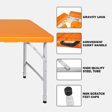 ELEMENT ACE 4ft Portable Folding Table Indoor Outdoor Maximum Weight Capacity