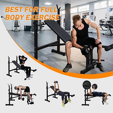 ELEMENT ACE Multifunctional Strength Training Bench with Squat Rack for Home Fitness