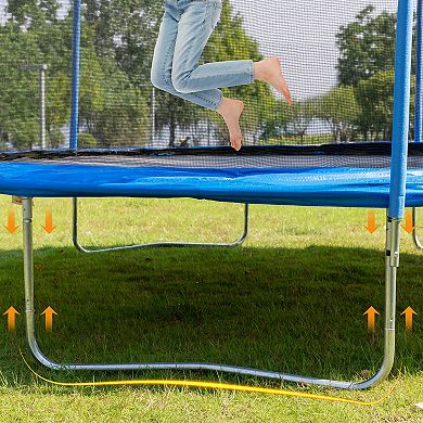 ELEMENT ACE 14FT Trampoline Set with Safety Enclosure Net and Ladder for Recreational Use