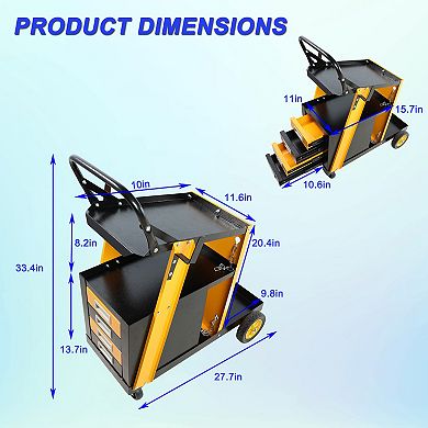 ELEMENT ACE Multi-Function Welding Cart with Storage Drawers and Safety Chains
