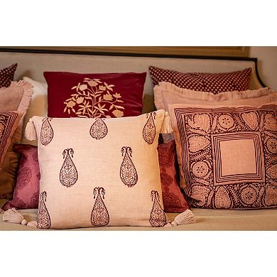 Samodh Blush Decorative Pillow Cover with Tassels