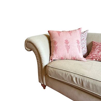 Decorative Pillow Cover Block Print Linen
