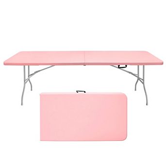 ELEMENT ACE 8 Foot Portable Plastic Folding Table for Camping Picnics Parties