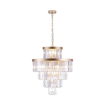 ELEMENT ACE Modern Luxury Crystal Chandelier Lighting Fixture with Golden Metal Finish