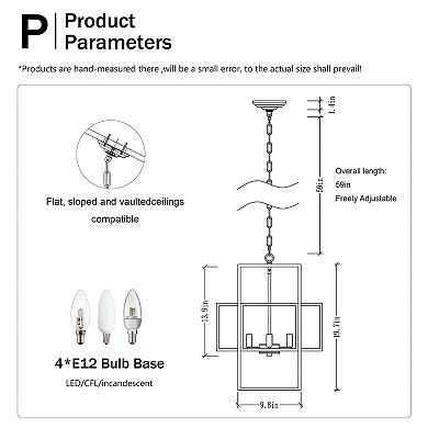 ELEMENT ACE Four-Light Tiered Metal Lantern Style Adjustable Pendant Light Fixture