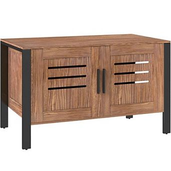 ELEMENT ACE Modern Cat Litter Box Cabinet Furniture with Scratching Board and Ventilation