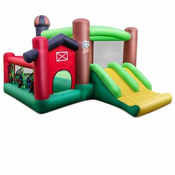 Farm Themed 6 in 1 Inflatable Castle with Trampoline and 735W Blower