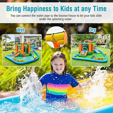 Inflatable Water Slide Park with Upgraded Handrail - No Blower