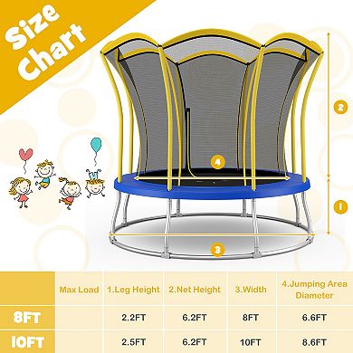 10 Feet Unique Flower Shape Trampoline with Galvanized Steel Frame