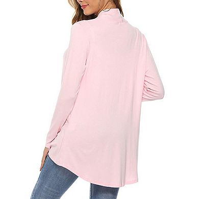 Women's Long Sleeve Open Front Cardigan Casual Loose Lightweight Cardigans with Pockets