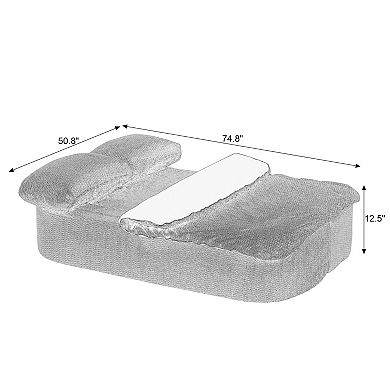 Convertible Sofa Bed,Foldable Futon with Mattress,Boneless Fabric Sofa for Living Room,No Assembly